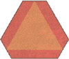 Orange triangle used by slow moving vehicles