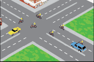 Diagram showing how cyclists should enter and exit an intersection.