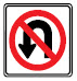 no u turn sign
