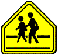 Approaching school zone sign.