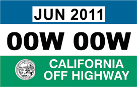 Sample of new OHV sticker JUN 2011