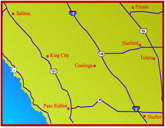 Image map displaying field office locations