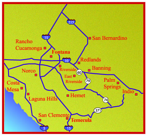 Image map displaying field office locations