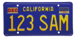 passenger vehicle license plate