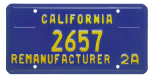 vehicle remanufacturers license plate