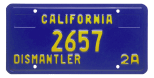 vehicle dismantler license plate