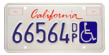disable person license plate