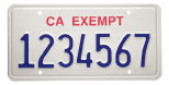 new exempt license plate