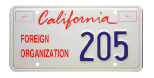 foreign organization license plate