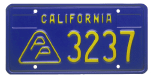 yellow on blue press photographer license plate