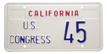 member of U.S. congress license plate