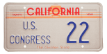 member of U.S. congress license plate