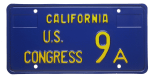 member of U.S. congress license plate