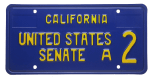U.S. senator license plate