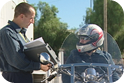Image of Motorcycle Rider Taking Skill Test