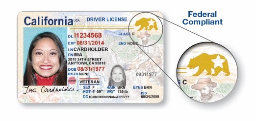 Example of federal compliant real ID driver's license