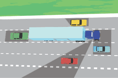 Image result for blind spots semi-trucks