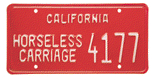 horless carriage license plate