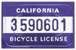 Image of California bicycle license plate