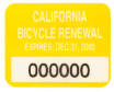 Image of California bicycle registration sticker