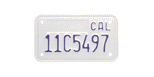 California motorcycle license plate.