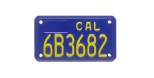 Blue California motorcycle license plate.