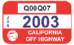 Image of off-highway vehicle registration decal