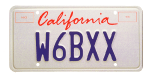 Amateur radio license plate (script).