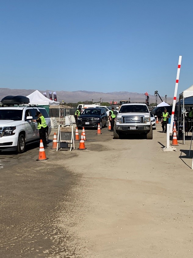 Checkpoint for cars at Stagecoach music festival