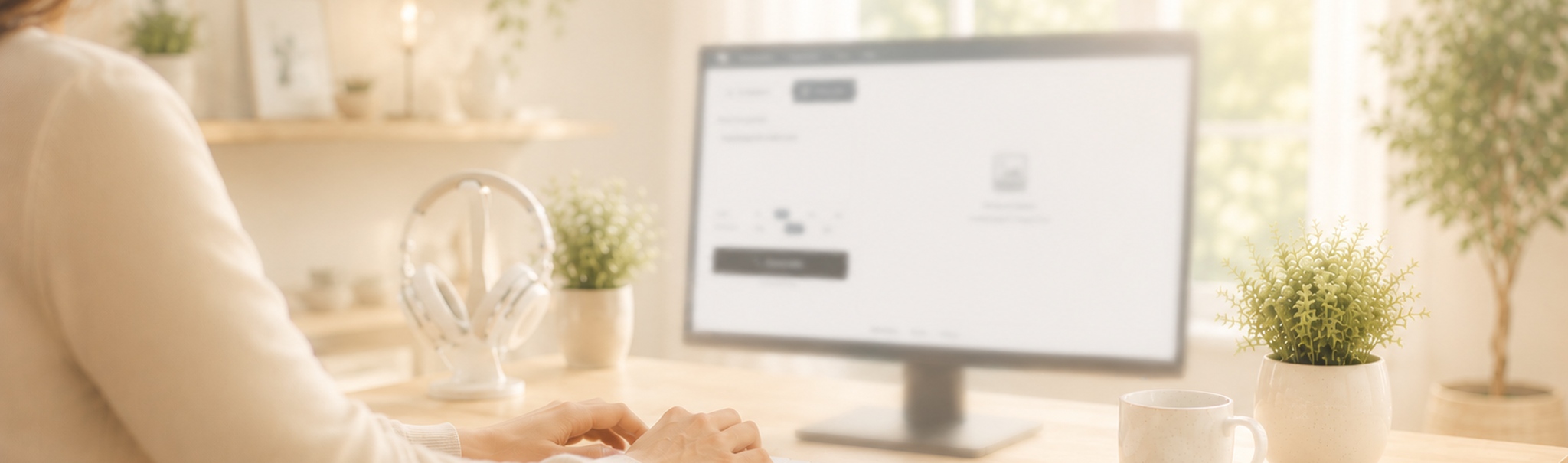 Woman looking at computer screen