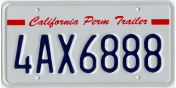 Permanent trailer license plate.