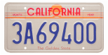 Commercial vehicle license plate. 