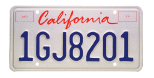 California trailer license plate.