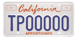 Apportioned power unit license plate (script).