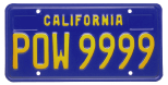 Ex-Prisoner of War license plate (blue).