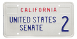 United States Senator license plate (block).