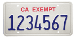 New exempt license plates.