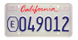 Exempt license plates (script with octagon).