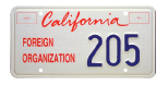 Foreign organization license plates.