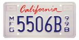 Manufacturer license plate (script).