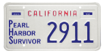 Pearl Harbor Survivor license plate.
