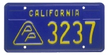 Press photographer license plate (blue).