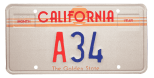 California State Assembly license plate (sun).